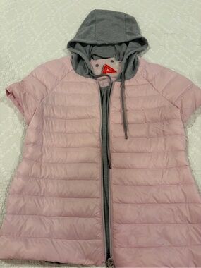MY ANORAK Light Pink and Grey Puffer Jacket